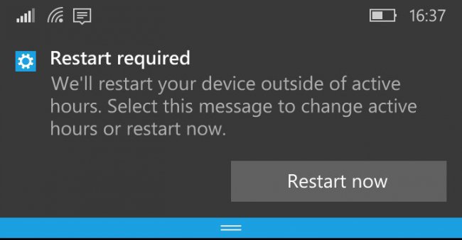 Во внутренней сборке Windows 10 Mobile Redstone 1 приложение «Параметры» обзавелось интерактивным уведомлением