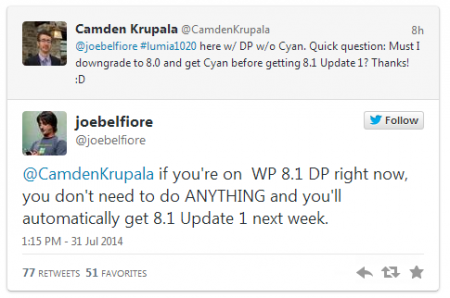 Lumia Cyan и Windows Phone 8.1 Update 1