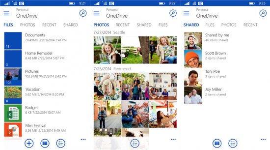 OneDrive для Windows Phone получило обновление