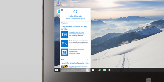 Microsoft представила Cortana для Windows 10
