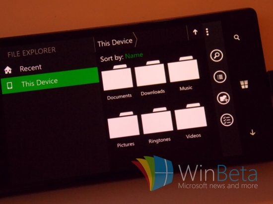Новый файловый менеджер в Windows 10 для смартфонов запечатлён на фото