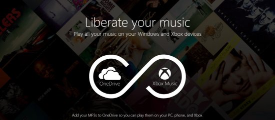 Xbox Music интегрирован с OneDrive