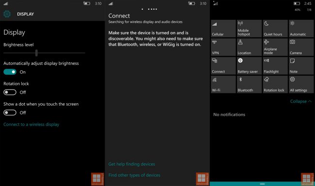 Скриншоты Windows 10 Mobile Build 10162