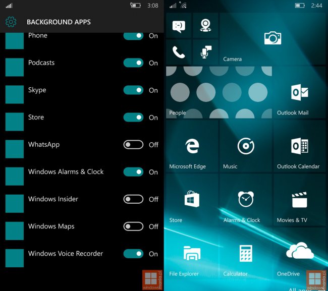 Скриншоты Windows 10 Mobile Build 10162