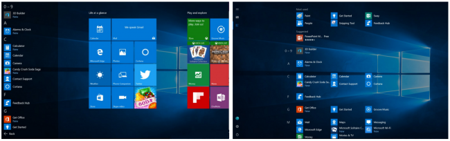 Microsoft готовит изменения для меню «Пуск» в Windows 10 Anniversary Update