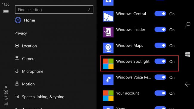 Режим Windows Spotlight могут реализовать в Windows 10 Mobile Anniversary Update