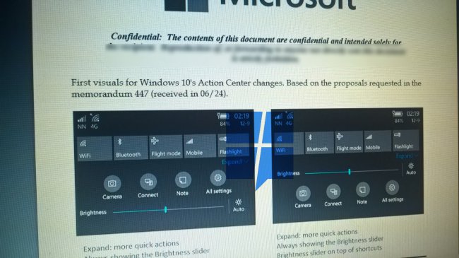 Microsoft может переработать «Центр действий» в Windows 10 Mobile
